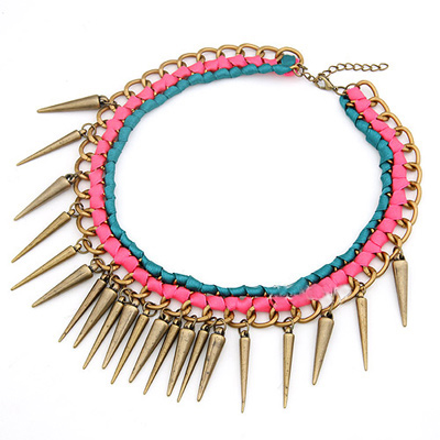 weave spike  necklace