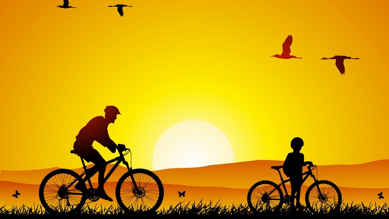 Cycling Sunrise Art 2560x1440