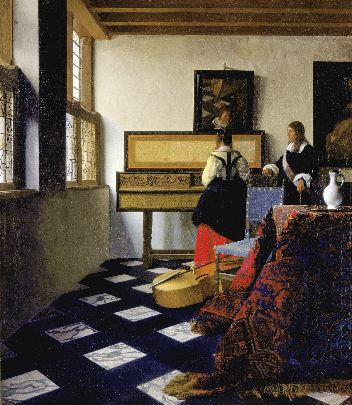 Johannes Vermeer Lady at the Virginal with a Gentleman The Music Lesson Google Art Project