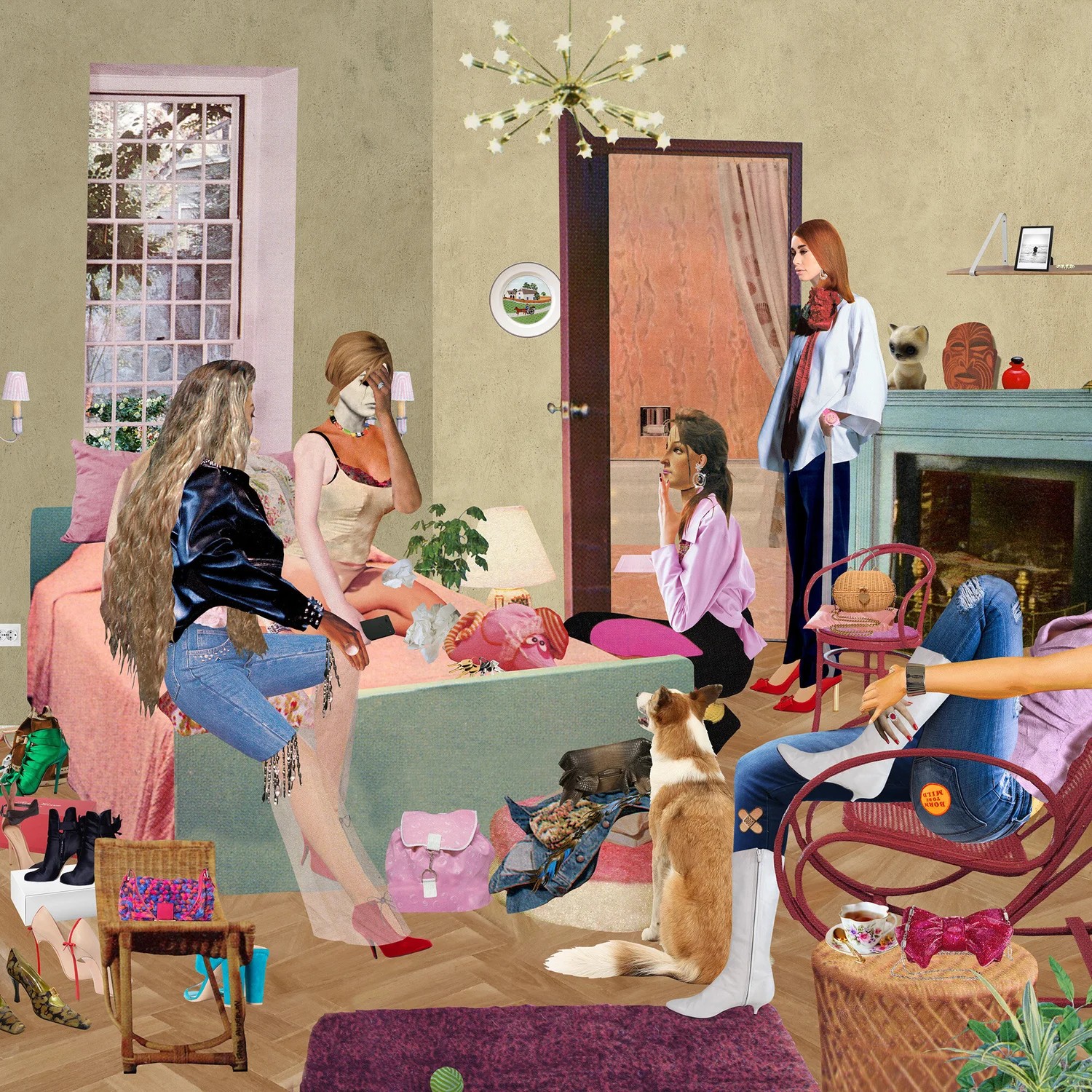 Sanda Anderlon Prijateljice kolaž 60x60