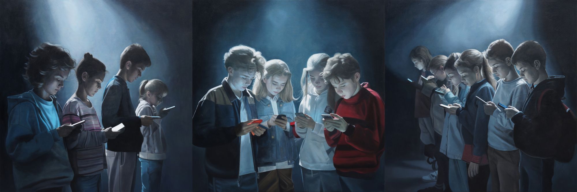 Stjepan Šandrk Druženje 2024. ulje na platnu 160x160 cm svaka