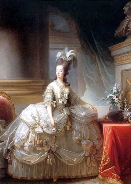 Marie Antoinette in court dress by Elisabeth Vigee-Lebrun