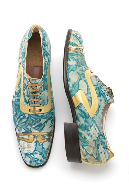Marbled and gilded leather mens shoes 1925