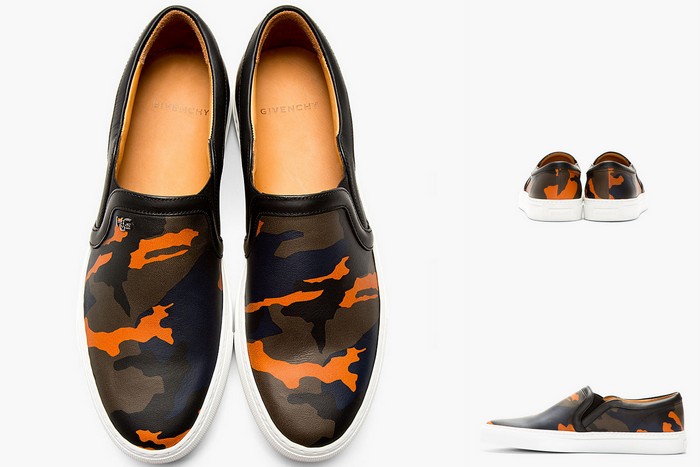 Givenchy-Black-Navy-Leather-Camo-Slip-on-Shoes-