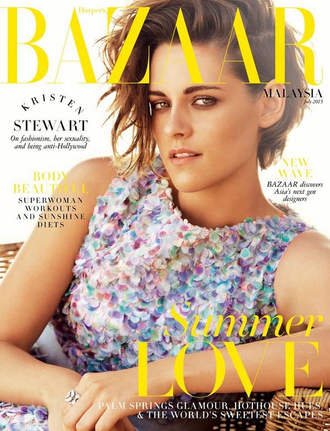 Kristen Stewart - Harpers Bazaar Magazine Cover Malaysia July 2015