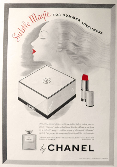 1942 Vintage Chanel Glamour Makeup Ad