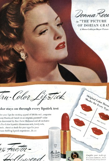 Donna Reed for Max Factor-1945 ad Ladies Home Journal