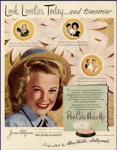 june-allyson-in-1946-max-factor-pan-cake-make-up-ad-original-paper-ephemera-authentic-vintage-print-magazine-ad-article 4622751