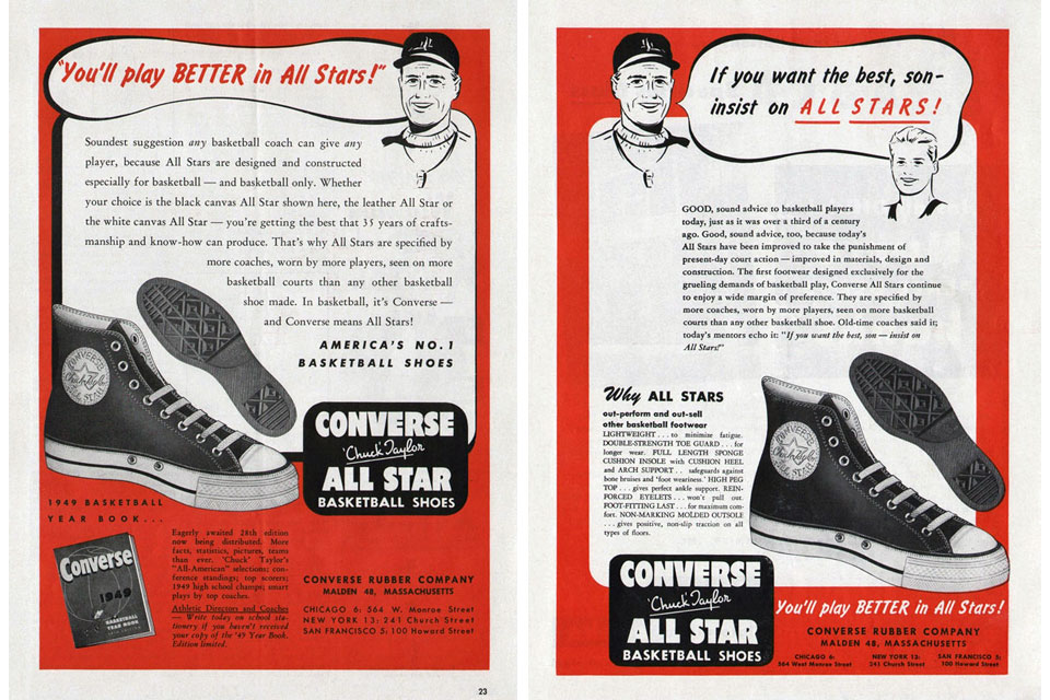 1949 converse all stars vintage ad