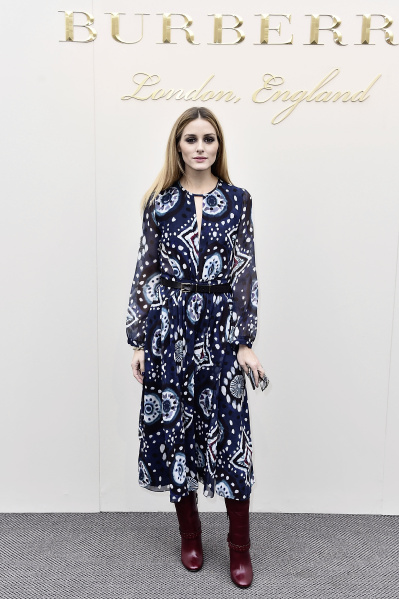 Olivia Palermo wearing Burberry at the Burberry Womenswear February 2016 Show