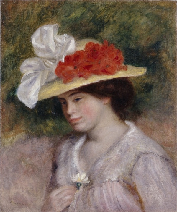 Pierre Auguste Renoir - Woman in a Flowered Hat - Google Art Project