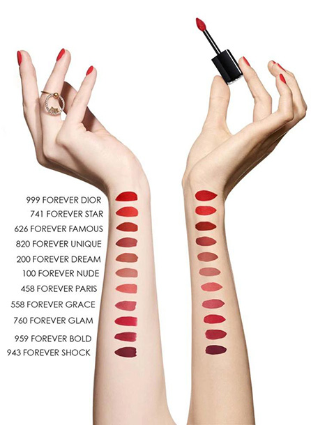 Dior Rouge Dior Forever Liquid Swatches cr