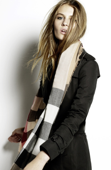 Burberry Scarf Styling - The Low Bow step one featuring Florence Kosky