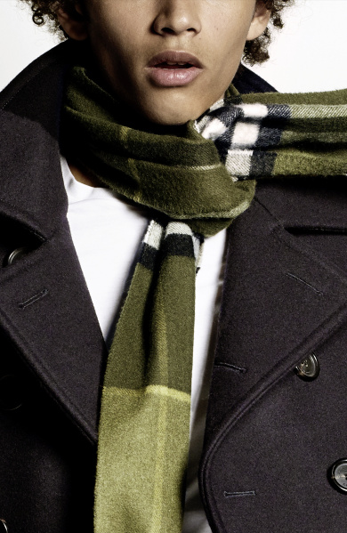 Burberry Scarf Styling - The Tuxedo Fold step three featuring Jackson Hale